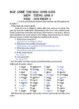 Đáp án đề thi chọn học sinh giỏi Tiếng anh lớp 6 - Năm học 2016-2017